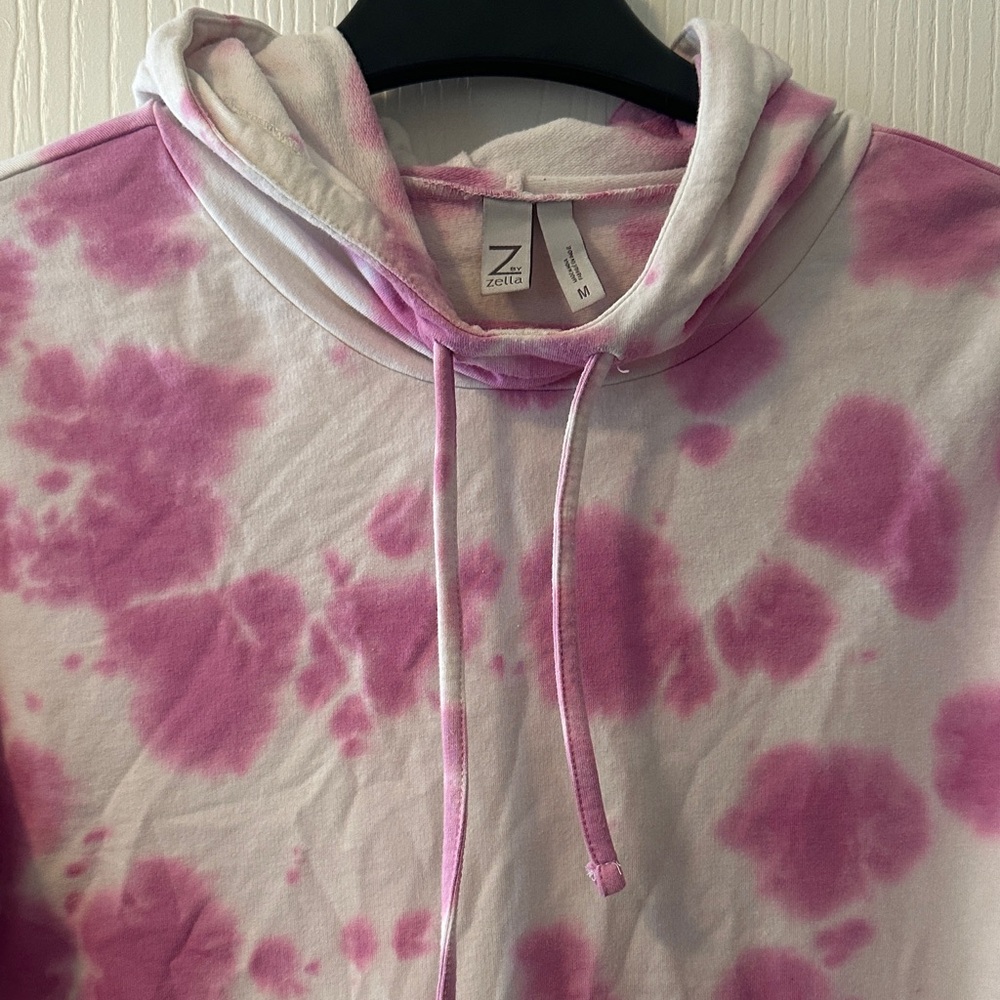SOLD - Zella Pink and White Tie-Dye Hoodie